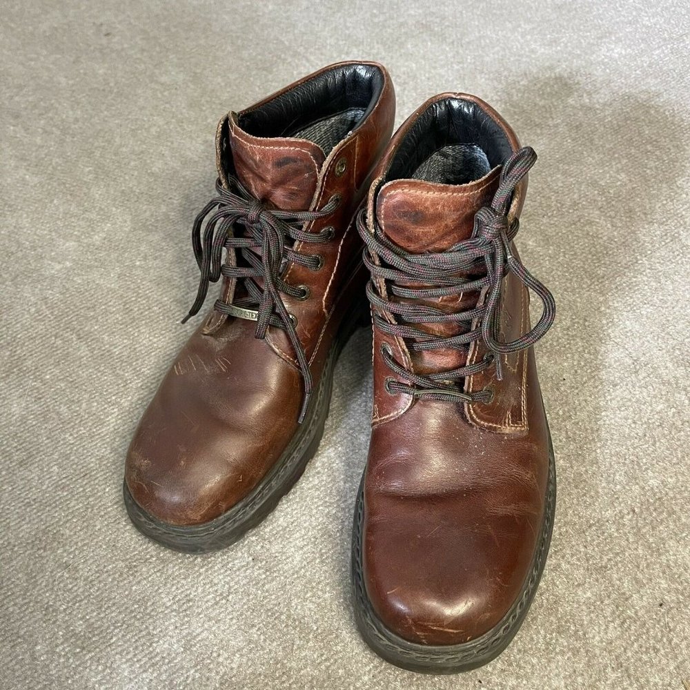 Camel Active Gravity Men Boots Brown Leather Outdoor Hiking Napa Gore Tex 8.5